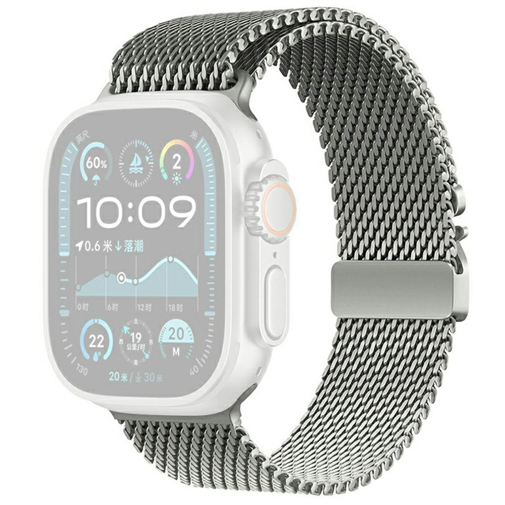 KALEBOL Watch Strap for Apple Watch Series 11 10 42mm/9 8 7 41mm/SE3 SE2 SE 6 5 4 40mm/3 2 1 38mm Parachute Buckle Milanese Stainless Steel Band
