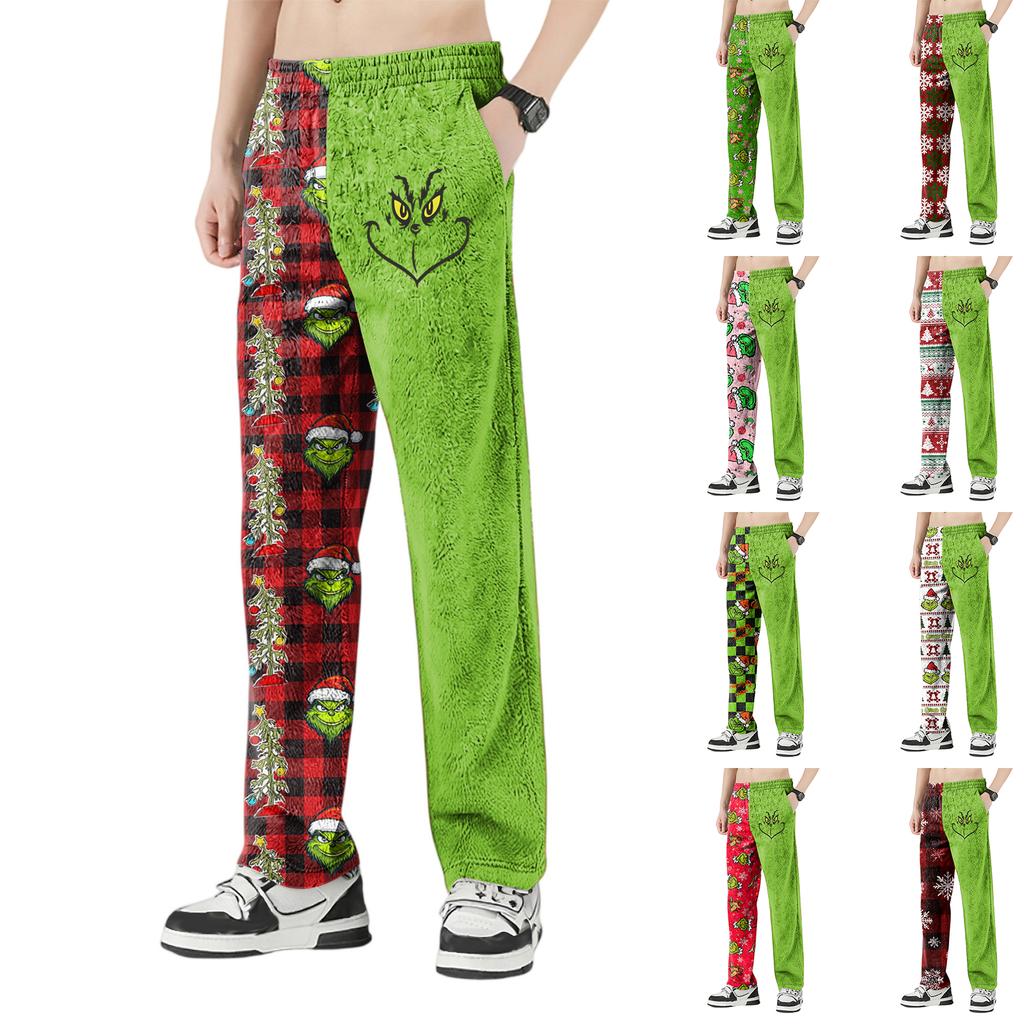 Herre Allover Trykte Hjemmebukser Sovepysjamasbukser Lange Bukser Pysjamasbukser