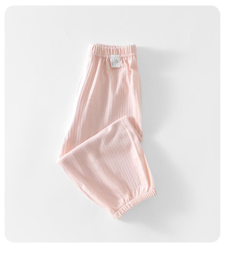 Atmungsaktive Baumwollhose für Babys gegen Mücken - Sommer-Lange Hose mit Bündchen für Kleinkinder