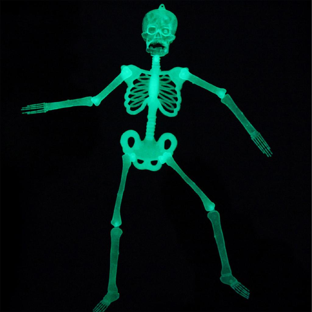Glowing Skeleton Halloween Decor 32cm Scary Haunted House Props for Party Decoration Spooky Prank Supplies