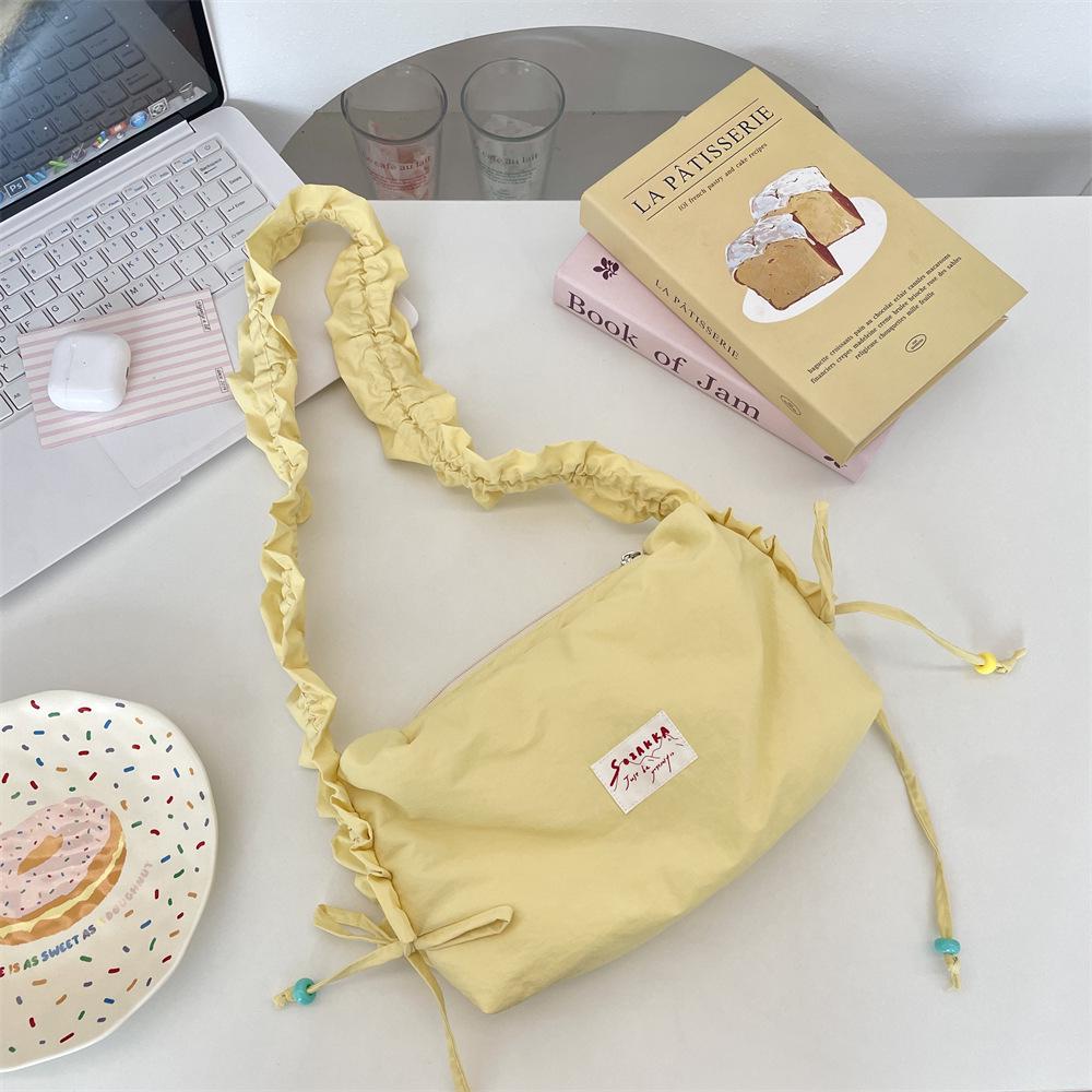 Versatile 2025 Pleated Canvas Shoulder & Crossbody Bag for Girls