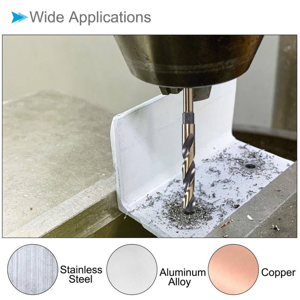 CoCud Twist Drill 14mm Cutting Titanium Nitride Steel Round for Stainless Steel Drill 2 Pieces Bits, Edge, Coated, High-Speed 4341, Shank, Presses,