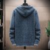 Erkek Sonbahar Ve Kış Rahat Kazak Ceket Sıcak Örgü Kazak Kapşonlu Hoodie