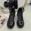2024 Retro Chunky White Mary Jane Heels: Women's Small-Size Platform for Autumn/Winter