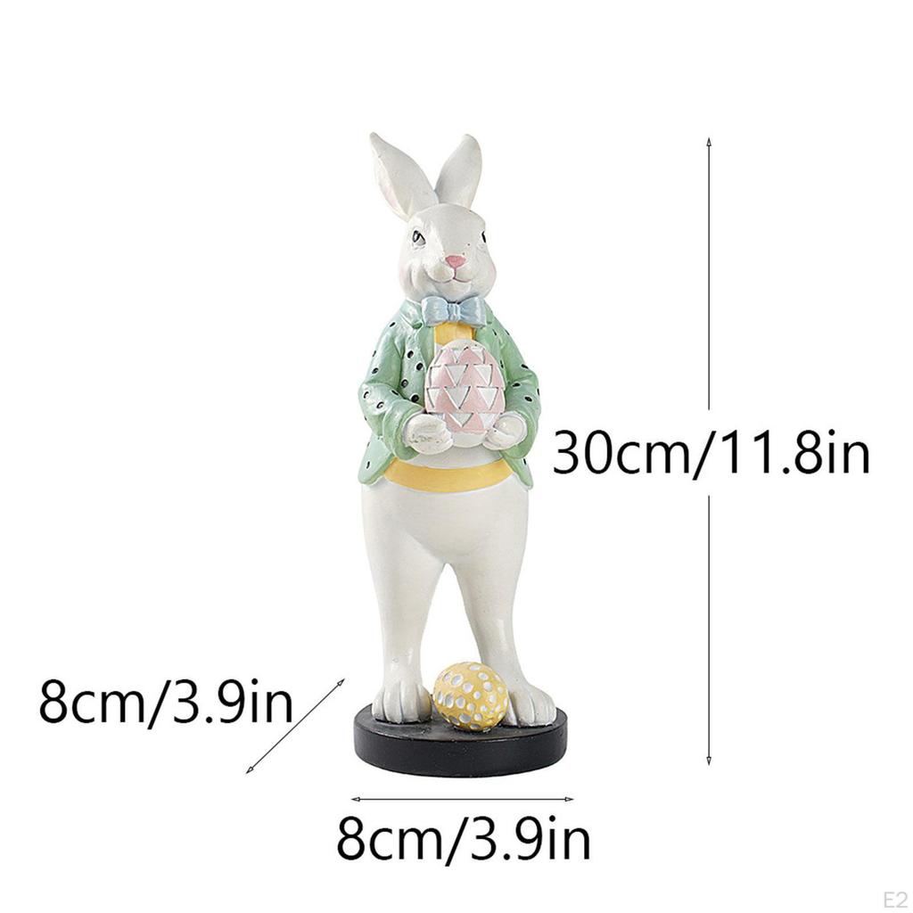 Easter Bunnies Statue Harz Sculpture Desktop Ornamental Organ Figure for The Entrance