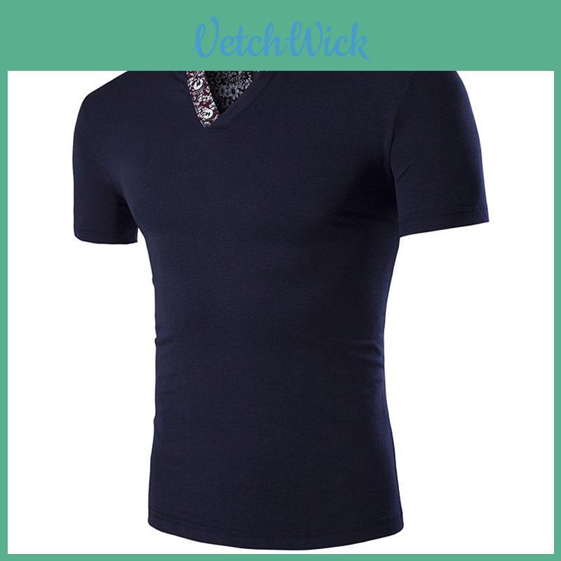 Premium Quality Men's T-shirt Slim Fit Floral V-neck Casual Tee For Everyday Wear