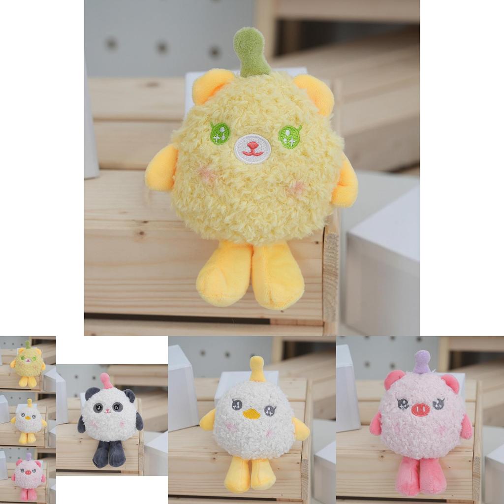 Fluffy Plush Cartoon Keychain Backpack Charm Cute Key Ring For Girls And Kids