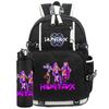 2Pcs/set Anime K-Pop Demon Hunters Printed Backpack with 750Ml Water Bottler for Teenager Student Girl Boy Large Capacity Waterproof Bookbag Gift