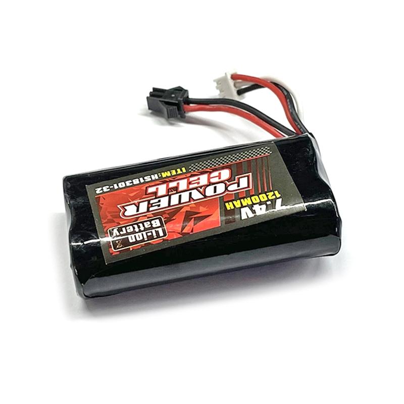 7.4V 1200mAh Rechargeable Battery Pack Replacement Great Bearing Spare Part for 1/10 Remote Control Car HS18312 Model