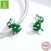 Green Dripping Crocodile Diy Beaded Accessories, Fashion Animal S925 Silver Loose Beads Bsc190