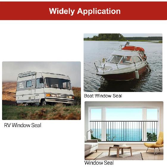 Wohnmobil Fenster Gummi Wetterfeste Dichtungsleiste Fensterglas Randdichtung Gummi Fensterverriegelungsdichtung Passend für Boote Wohnmobile Wohnwagen Fenster