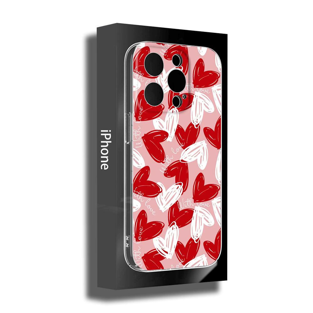 FOR IPhone 14 Cute Love Heart Phone Case 14 11 12 Pro 8 7 14 Plus X Pro 14 MAX 13 MINI XR XS Iphone 14 Plus Soft Phone Covers