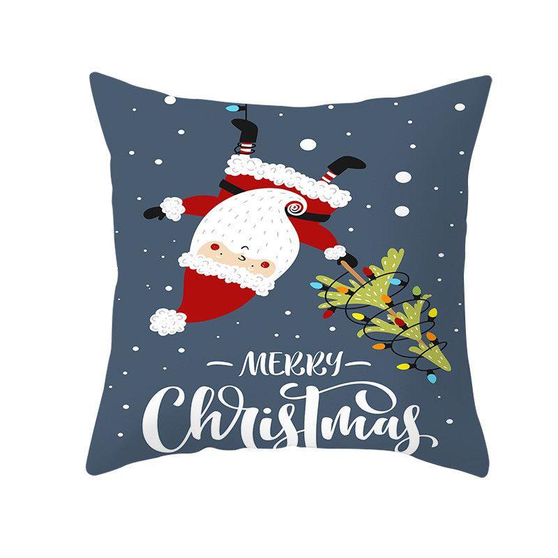 Polyester Peach Skin Christmas Cushion Cover 18" For Sofa Decor**