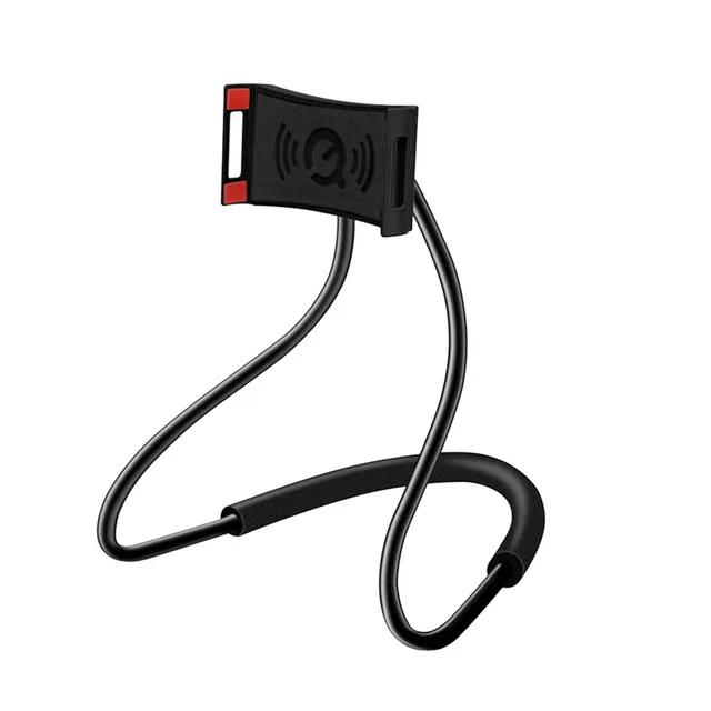 Lazy Neck Mobile Phone Holder Flexible Hanging Necklace Stand for Cellphone Tablet iPhone Huawei Xiaomi 161 Degree Bed