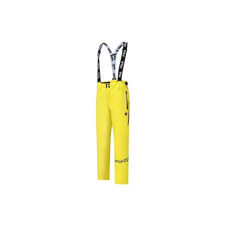 FILA Athletics Outdoor Windproof Durable Sports Logo Print Windproof Durable Letter Suspenders Ski Pants Men pants Light-Yellow A11M246915F-YE