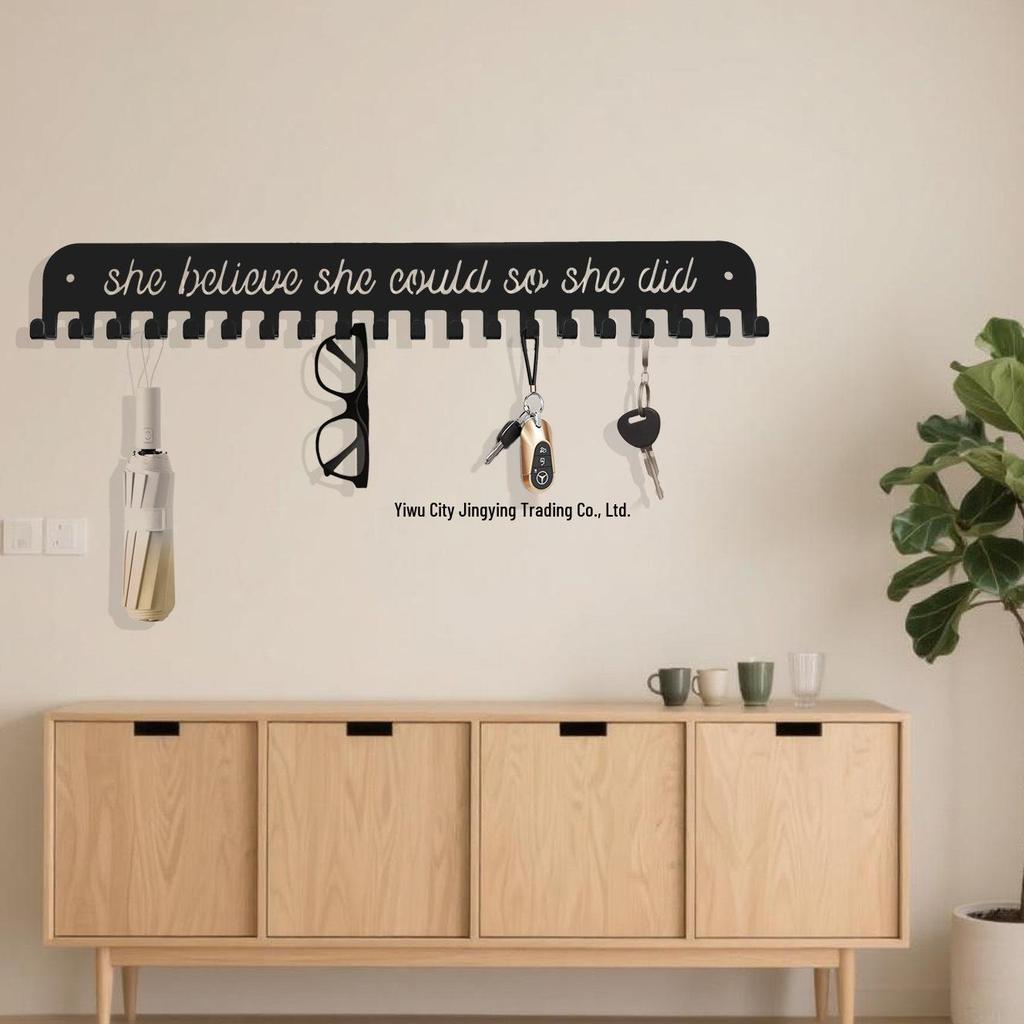 Wall-Mounted Metal Medal and Key Hook Organizer