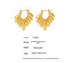 Leaf-Shaped 18K Gold Plated Titanium Steel Earrings