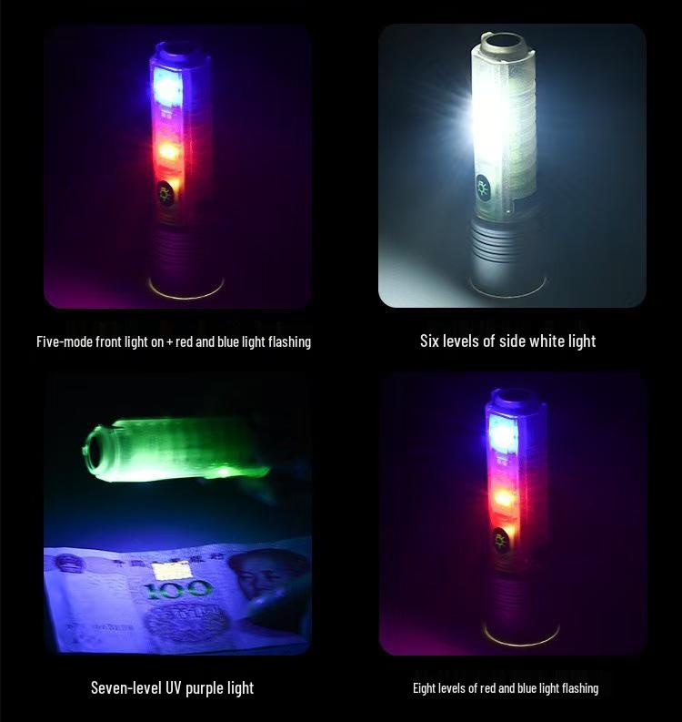 Portable Mini High-Power LED Flashlight with Type-C Charging and Long-Range Zoom for Outdoor Emergencies