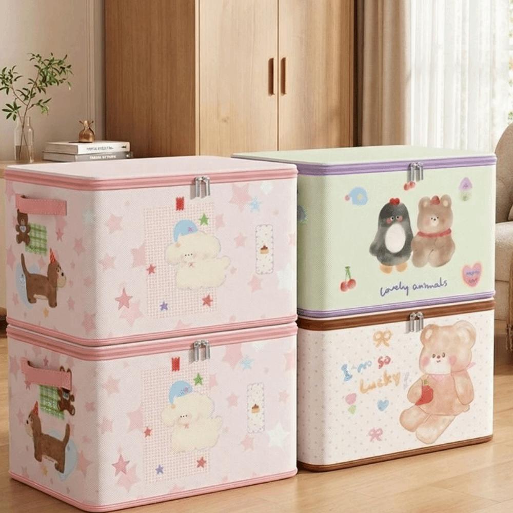 Cartoon Clothes Quilts Organizer Large Capacity Quilt Pants Sweater Storage Box  Dormitory