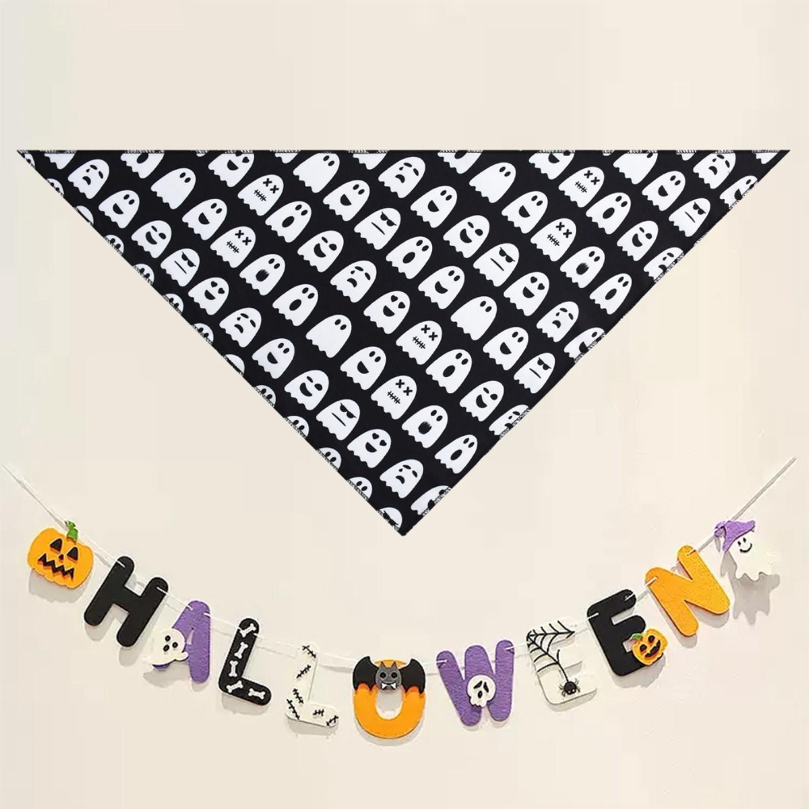 

Бандана с призраком на Хэллоуин, милый и универсальный нагрудник для кошек и собак