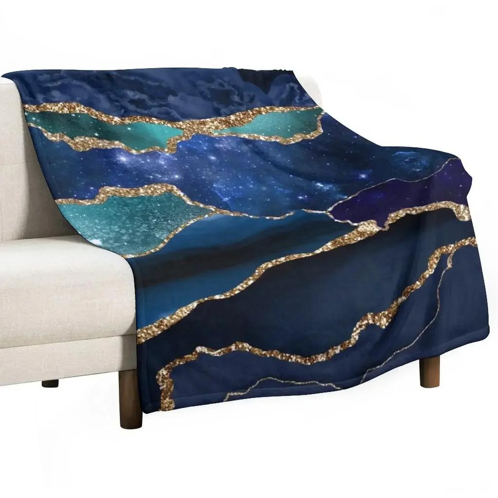 Glamour Milky Way Faux Marble Galaxy I Throw Blanket Flannel Fleece Soft Warm Throw Blanket