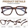 3 Pack Reading Glasses for Women Men, Square Blue Light Blocking Reading Glasses with Spring Hinge Anti Eyestrain Eyeglasses, Computer Readers with