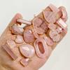 2pcs Natural Rose Pink Crystal Quartz Stone Pendant Conector Charm For Handmade Women Necklace Bracelet Earring Jewelry Making