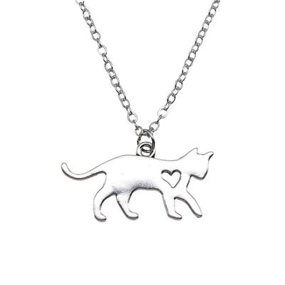 Cat Charm Necklace Cute Animal Pendant For Lovers Minimalist Pet Jewelry Gift 43cm Chain