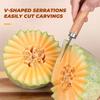 Stainless Steel Watermelon Cutter And Fruit Slicer Tool - 3-In-1 Melon Baller Fruit Carving Knife & Scooper For Home Kitchen