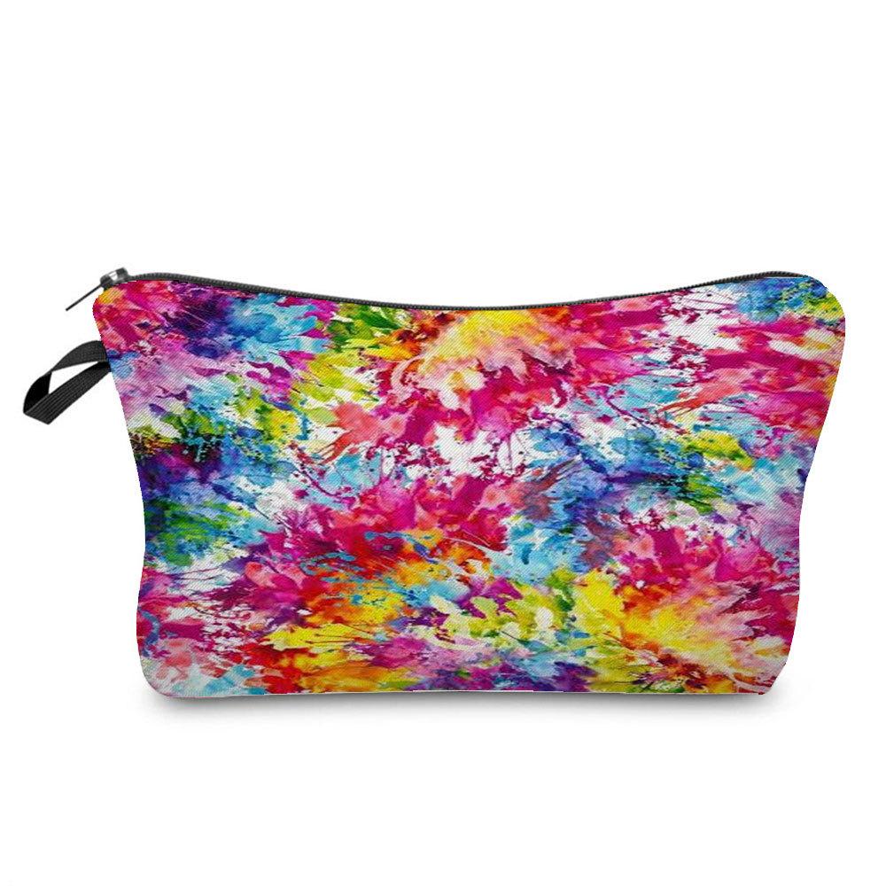 Women Colorful Print Cosmetic Bag Toiletries Organize Travel Storage Case 6396 KTB