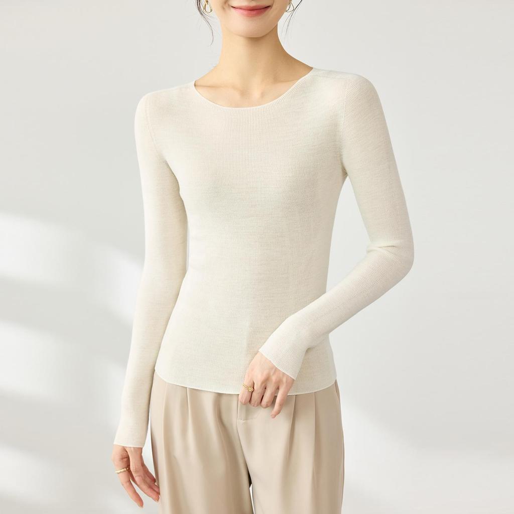 Yangzi Ultra-Fine 18-Gauge Wool One-Shoulder Sweater – Early Autumn Versatile Top