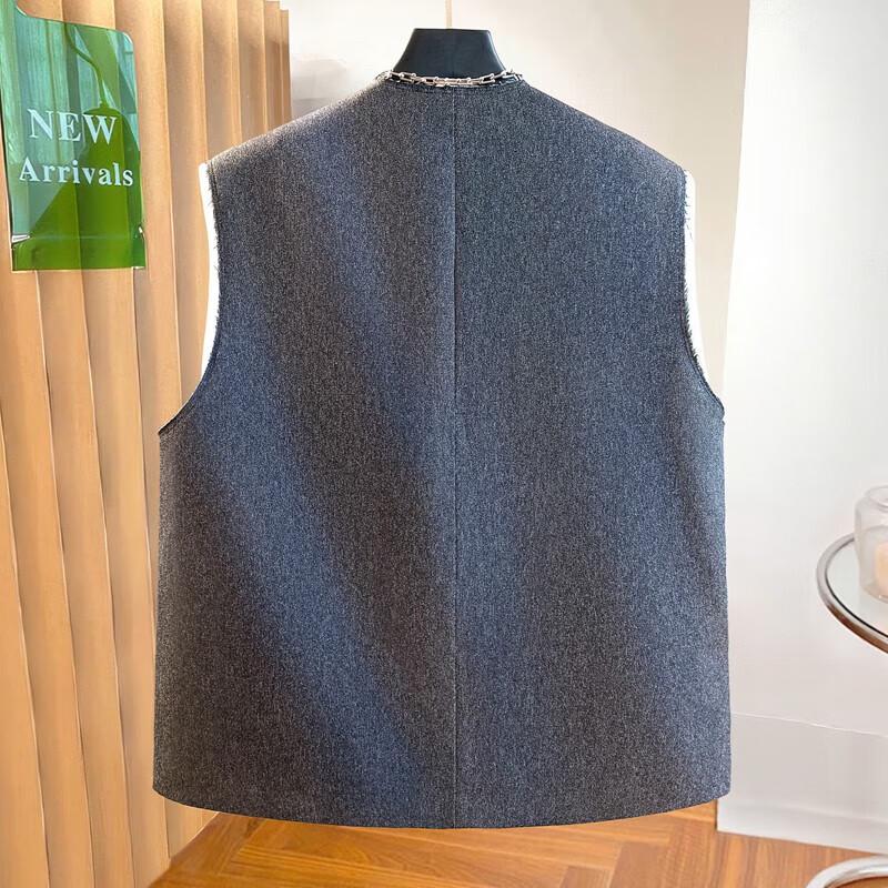 Damen V-Ausschnitt Kontrast Patchwork Anzugweste