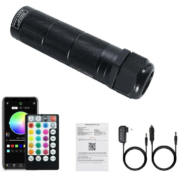 AKEPO 10W Twinkle Fiber Optic Light Engine Light Source, APP Control + Music Activated + 28-Key Remote Control for Car Stars Headliner and Home Star 6W