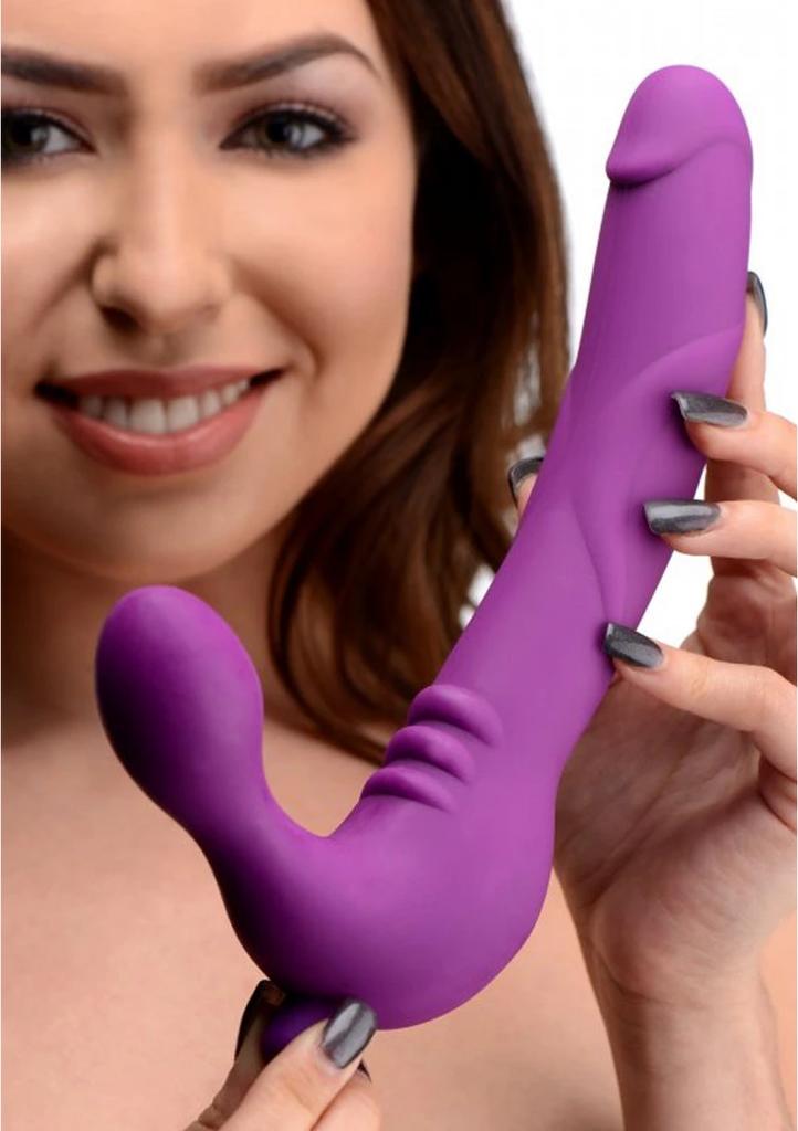 XR Brands - Triple Vibrating Silicone Strapless Dildo Royal