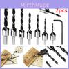 7 Pcs Wood Chamfer Countersink Drill Bit Kit Set For Precision Woodworking 3mm-10mm