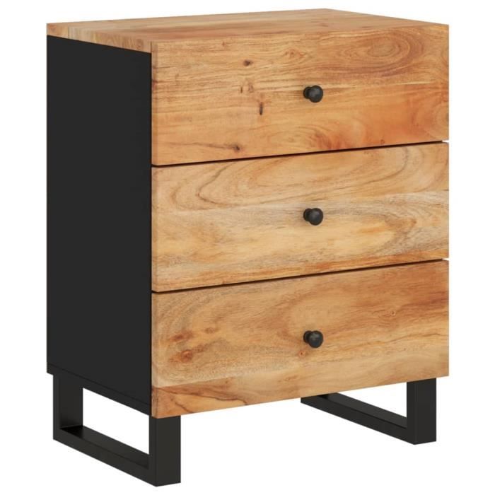 VidaXL Table de chevet 50x33x62cm Bois d'acacia solide et d'ingénierie 350661