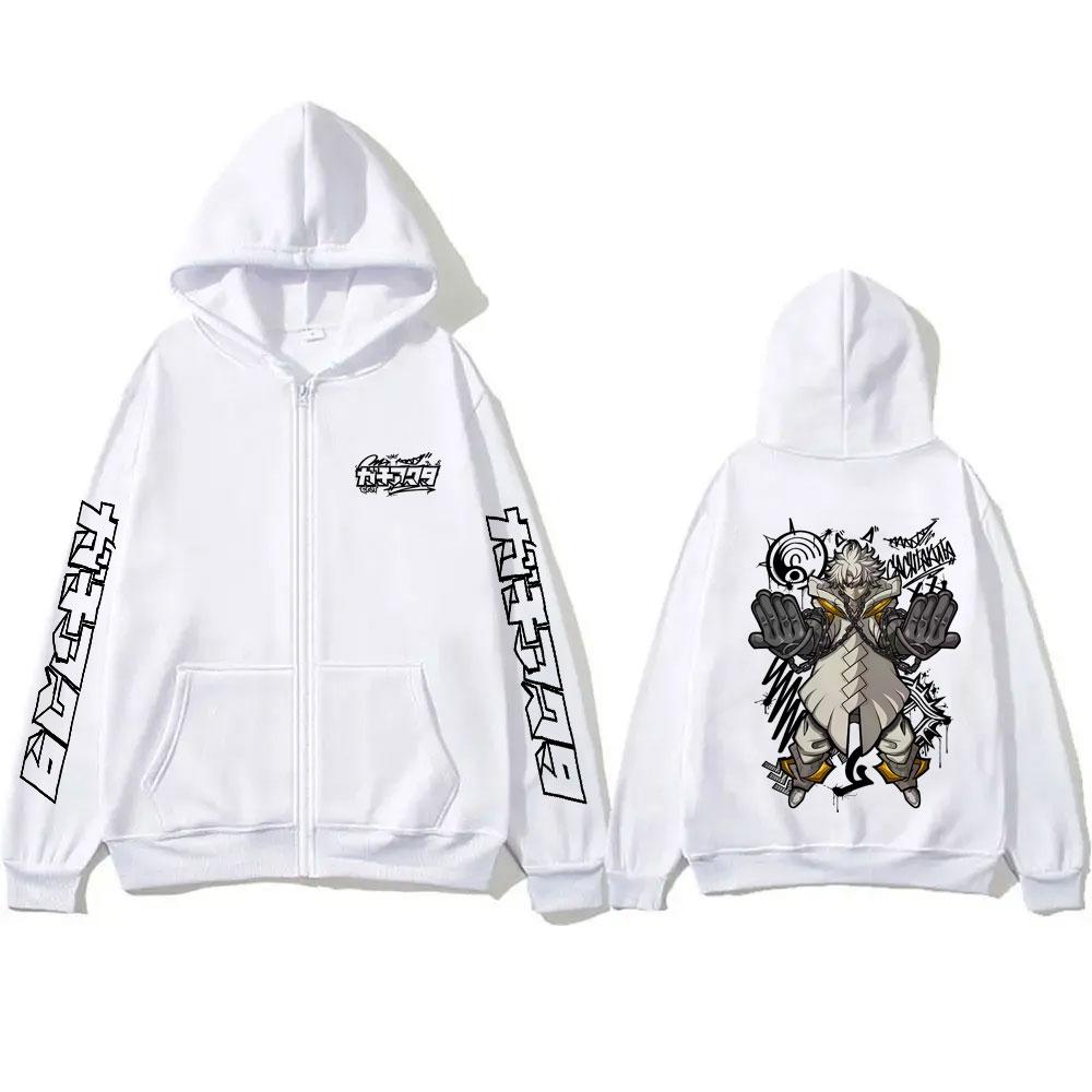 Anime Gachiakuta Rudo Merch Zipper Hoodie Men Women Casual Oversized Zip Up Jacket Male Retro Cartoon Manga Zip Up Sweatshirt