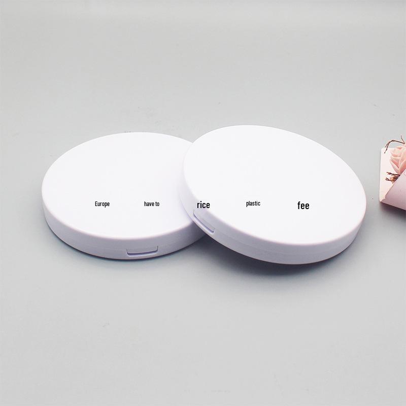 Runde Spiegel-Kompaktetui, 82 mm UV-Weiß, Großes Einzelabteil für Kontur/Foundation