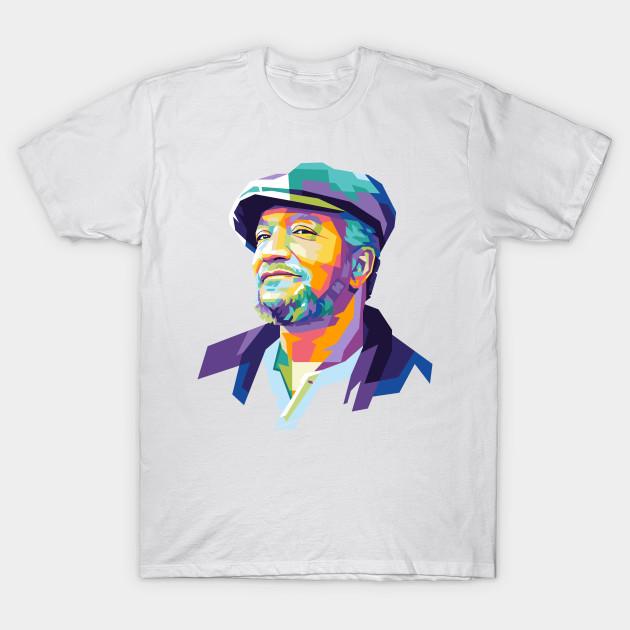 Men Black Print T-shirt Fred Sanford Popart Uncurve No-Cut Transfer Paper Print Cotton Tshirt 2XL белый