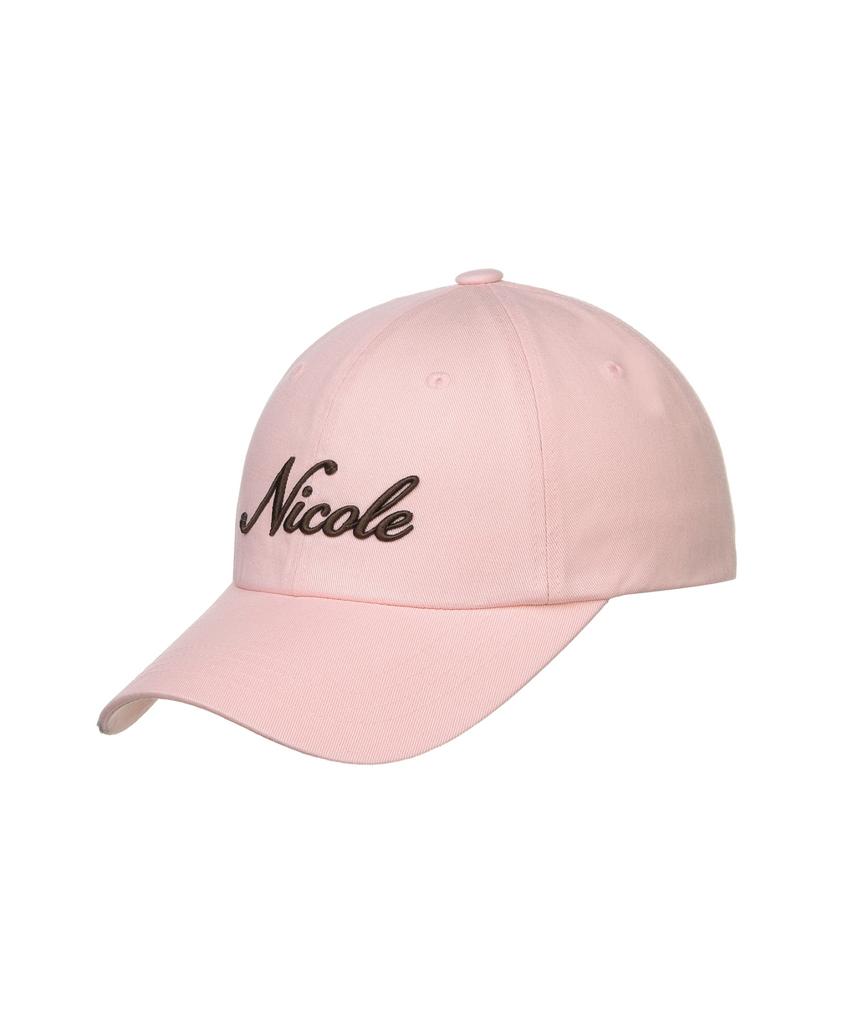 Nigaennikol Nicole Lettering Ball Cap_Pink Brown