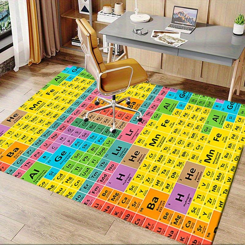 1pc Periodic Table,Chemistry,Elements Office Carpet Soft Polyester Non slip Machine Washable Indoor