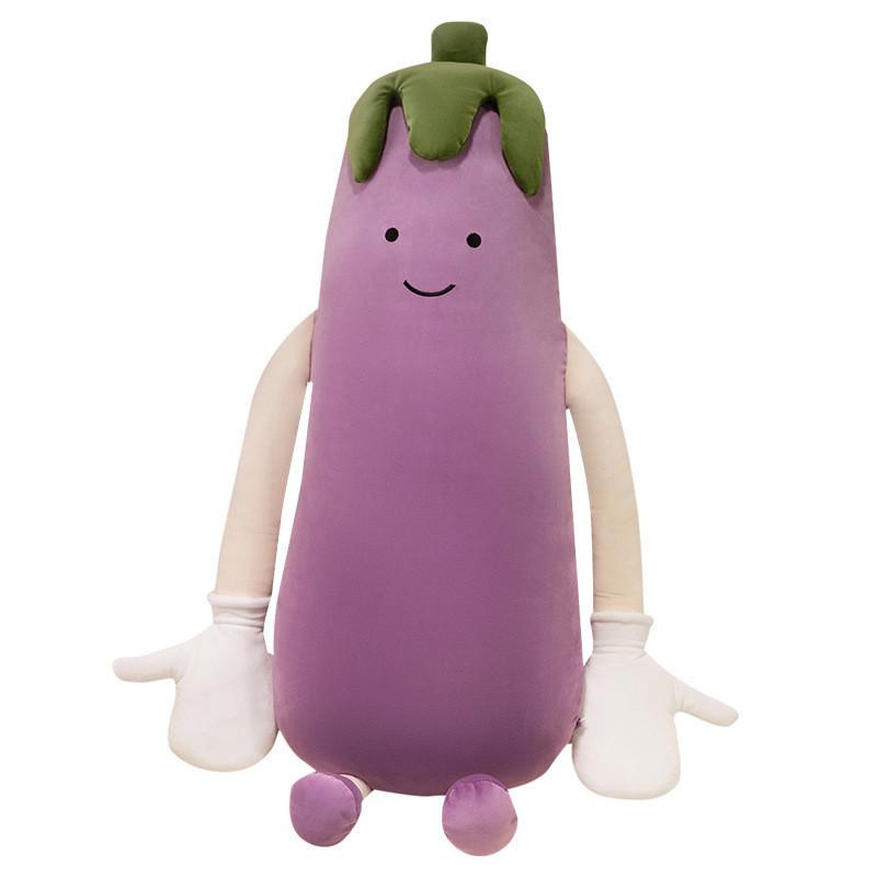 Plush Eggplant Long Pillow With Removable Inner Cushion For Side Sleepers And Pregnant Women