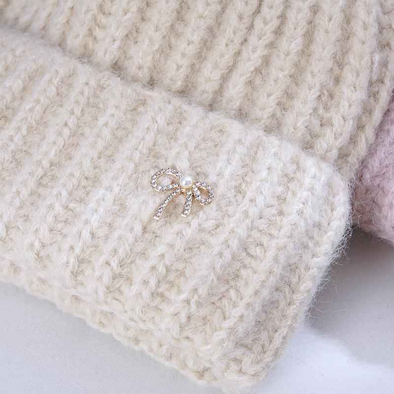 Lady BrandNew ColdSeason Warm Knitted Hat Korean Versatile Big Head Circumference Showing Face Small Windproof Ear Protection Wool Hat