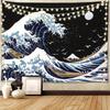 Night Wave Tapestry Background Cloth Hanging Cloth Bedroom Bedside Decorative Wall Cloth Rental Dormitory Tapestry