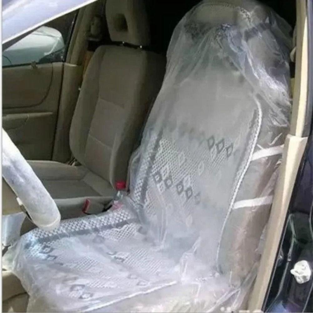 100pcs Thickened Plastic Disposable Car Seat Covers Plastic Seat Cushion Covers Service Centers