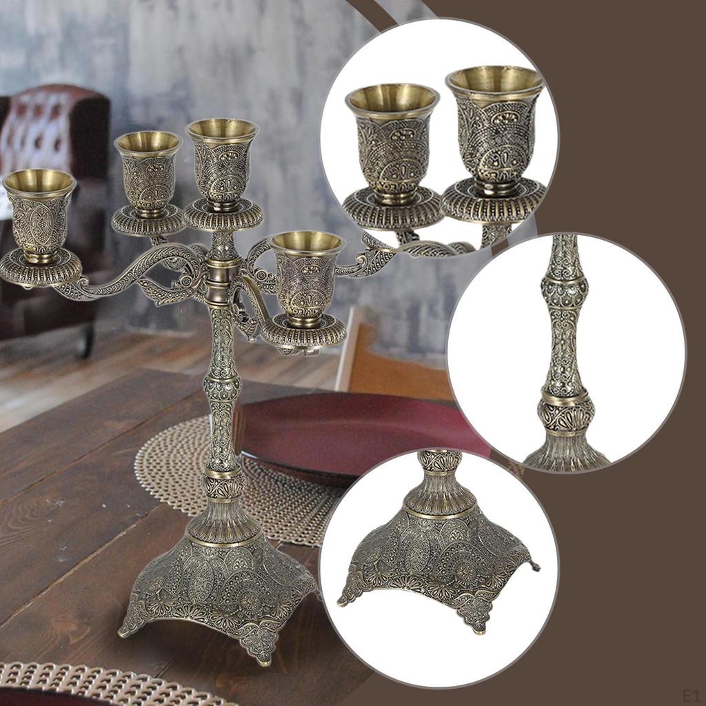 Tapered Candle Holder Candelabrum Club Farmhouse Zinc Alloy Ornament Stand Candlestick for
