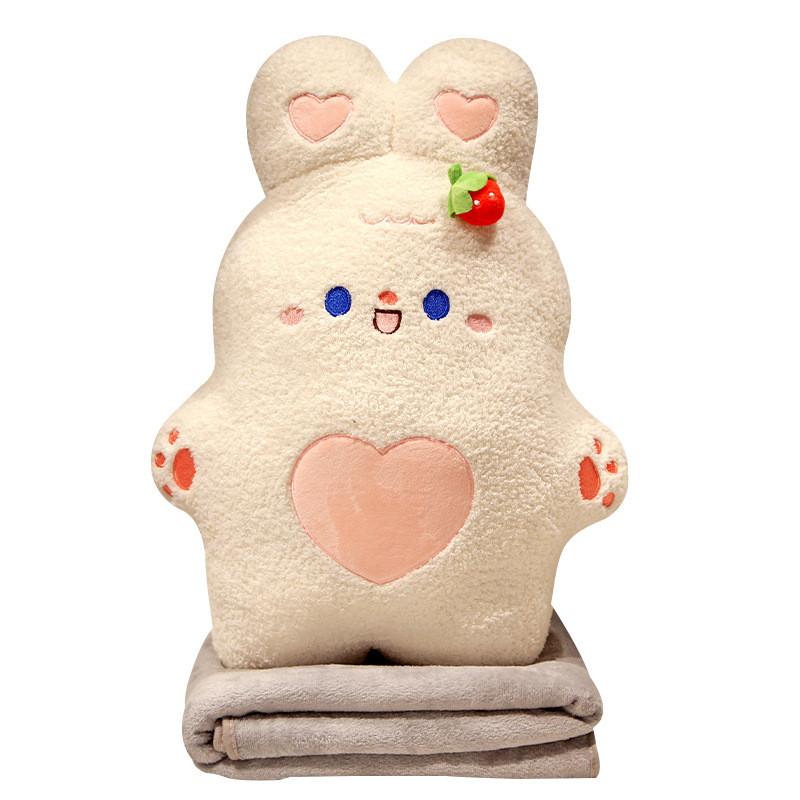 Cute Rabbit Panda Frog And Pig Plush Pillow And Blanket For Office Time Nap