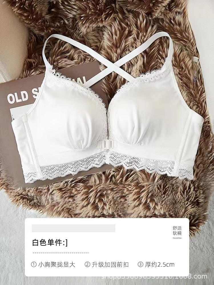 

Red natal year before the buckle gathered thickened bra sexy back no steel ring bra set 38/85AB