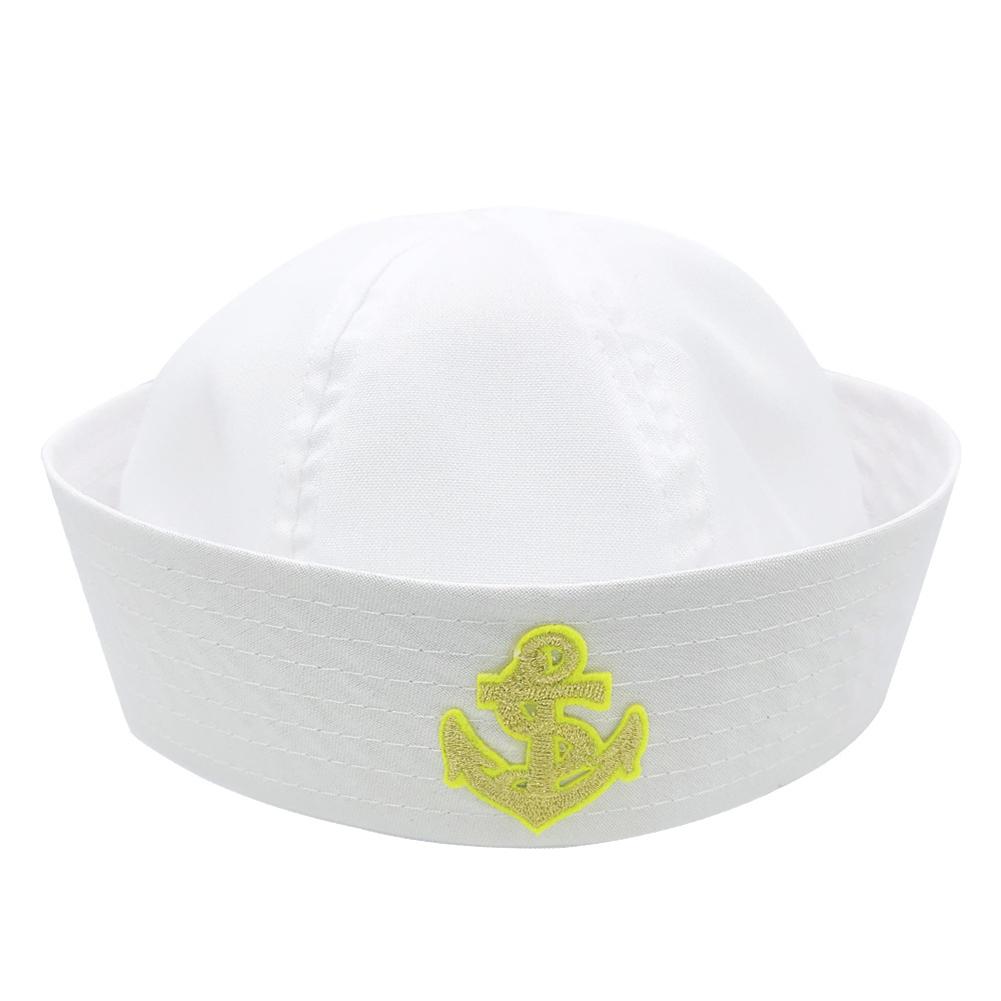 Summer Navy Cap Simple Solid Color Captain Sailor Hat Cosplay Costume Dress Up Props For Party
