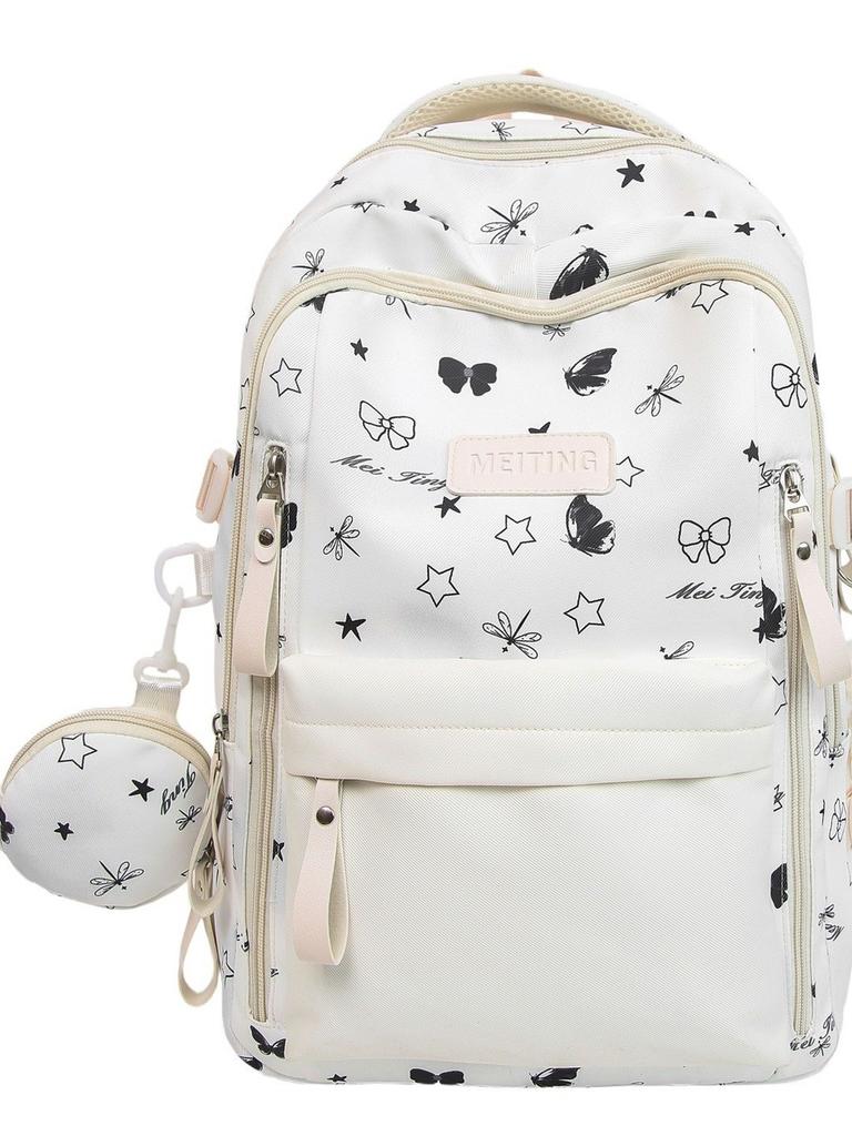 Jugendlicher Schmetterlings-Rucksack für die Schule mit Nylon und Laptop-Fach